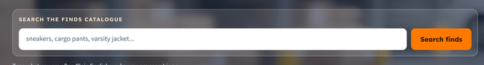 The search bar at the top of this guide, with a product search field and a search button